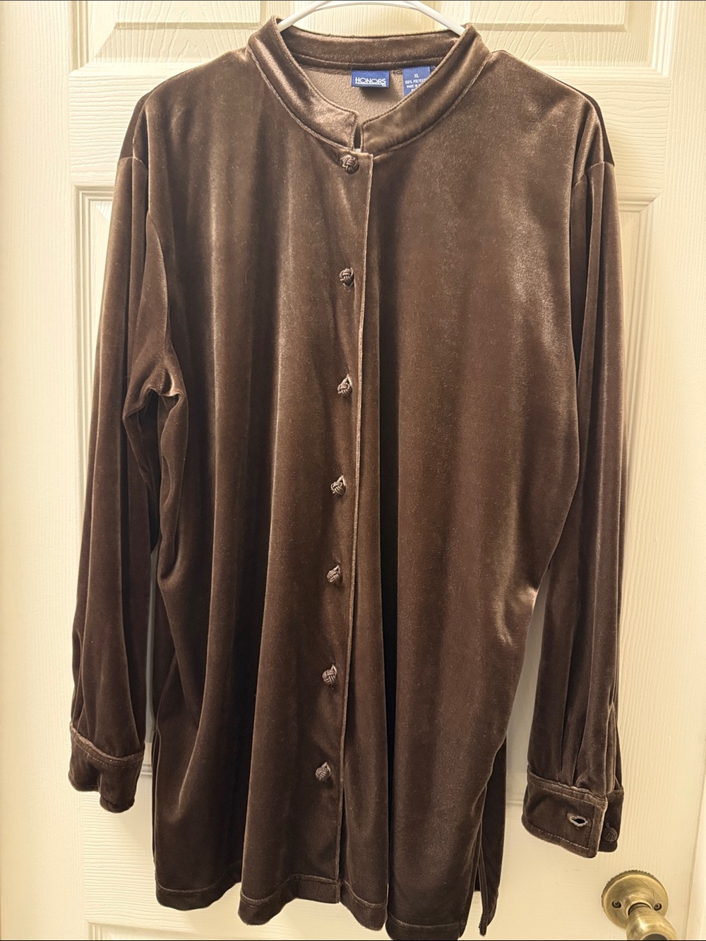 Vintage Y2K Honors Velvet Button-Down Tunic Top